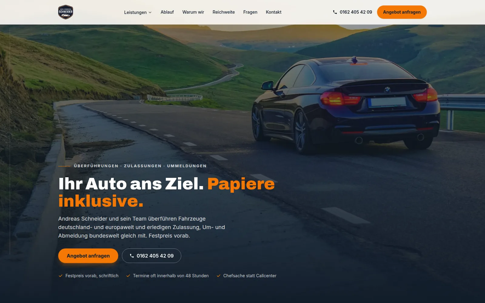 Schneider Stuttgart – Auto-Überführung und KFZ-Zulassung