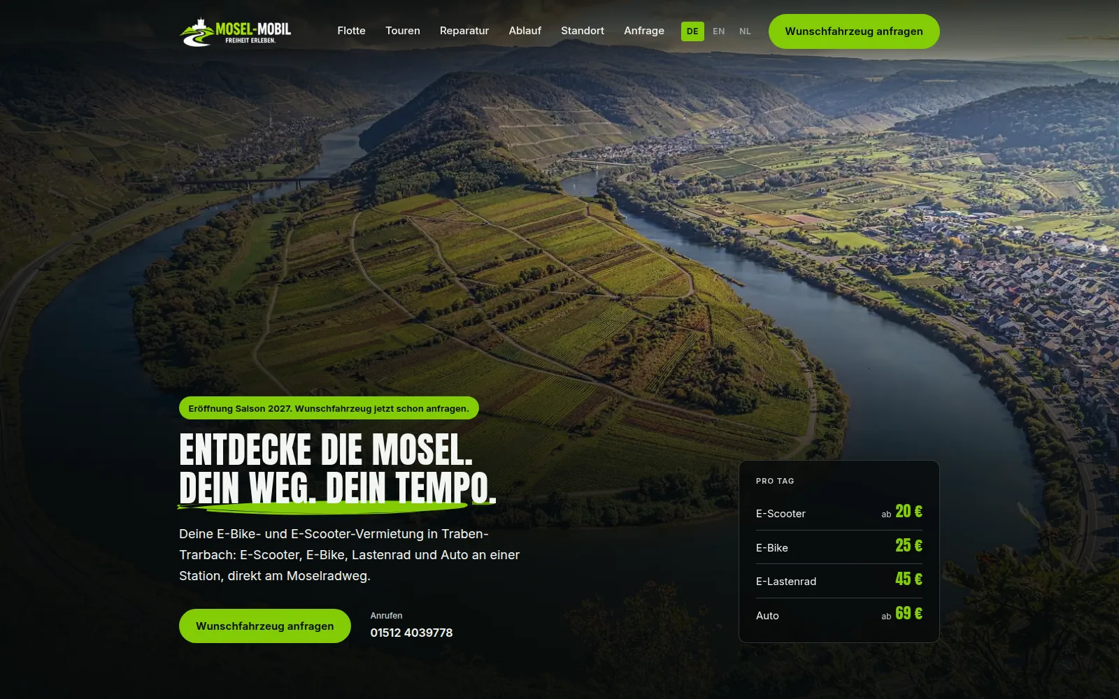 Mosel-Mobil – E-Bike-, E-Scooter- und Autovermietung in Traben-Trarbach an der Mosel