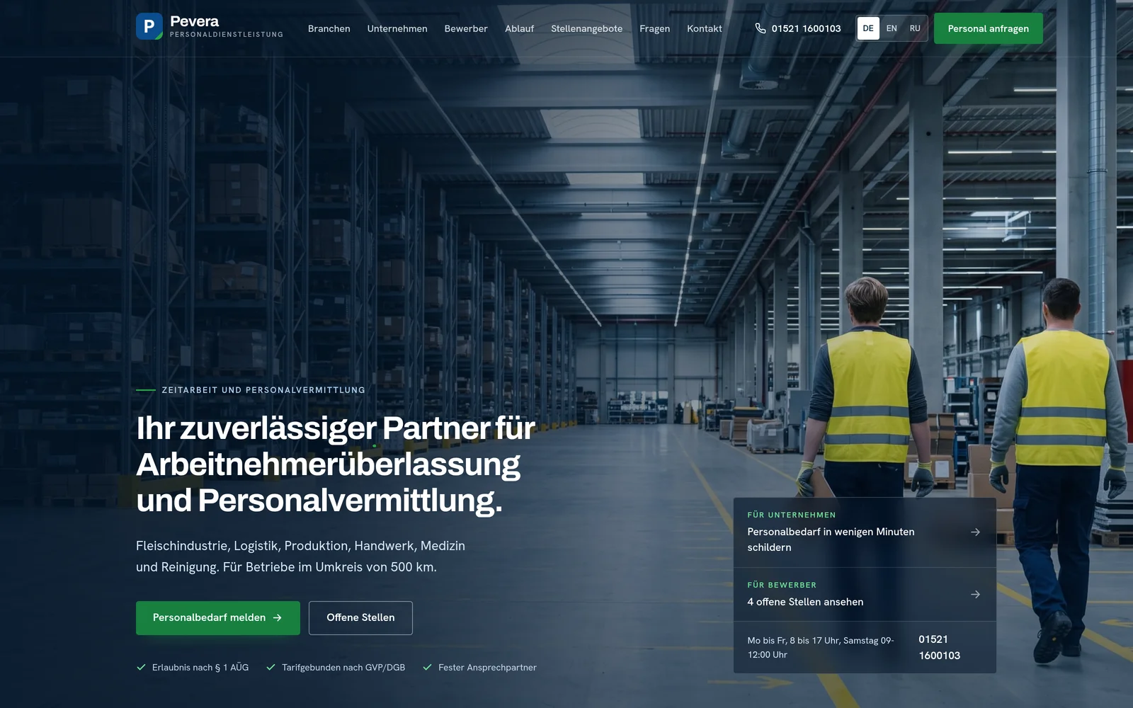 Pevera GmbH – Zeitarbeit & Personalvermittlung in Oberhausen