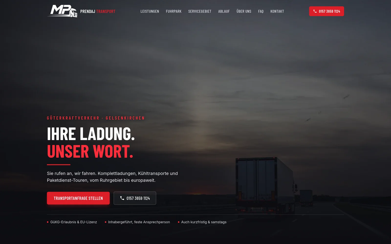 Website Prendaj Transport